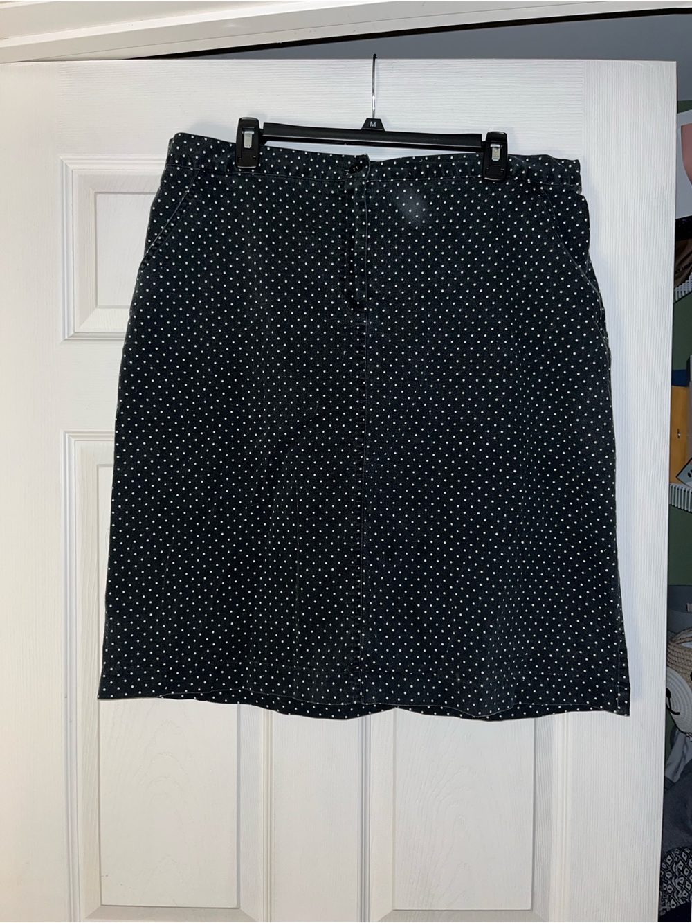 White Stag Black Polka Dot Pencil Skirt